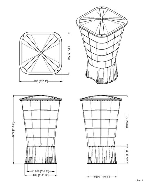 Ibiza 300 litre Water Butt Kit