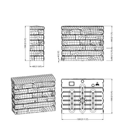Rocky 400 Litre Wall Tank